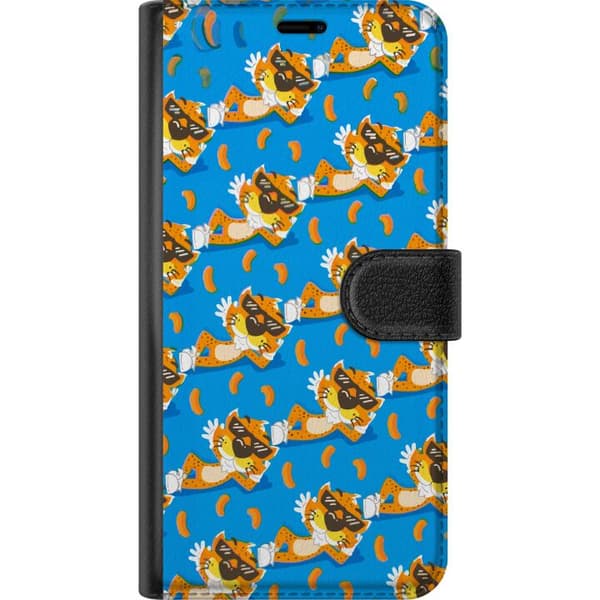 Kompatibel Tegnebogsetui til Apple iPhone SE (2016) Mønster med Chester Cheetah og ostebukser blå