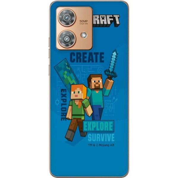Motorola Edge 40 Neo Läpinäkyvä kuori Minecraft Luolastot