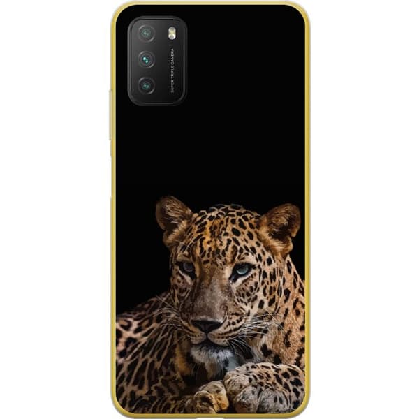 Kompatibelt Mobilskal till Xiaomi Poco M3  Leopardporträtt svart