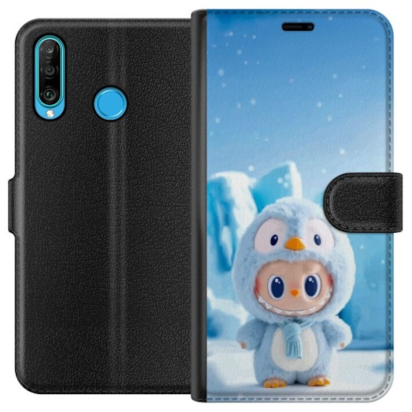 Huawei P30 lite Tegnebogsetui sort ridder fortnite