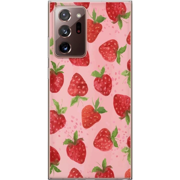 Samsung Galaxy Note20 Ultra Gennemsigtig cover Jordbærdrømme - Retro-stil jordbærmønster