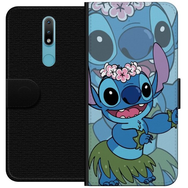 Nokia 2.4 Lompakkokotelo Stitch tähtien alla - Taianomainen A