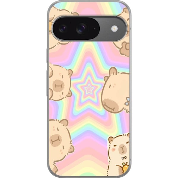 Google Pixel 9 Pro Gennemsigtig cover Kawaii Capybara Galaxy S