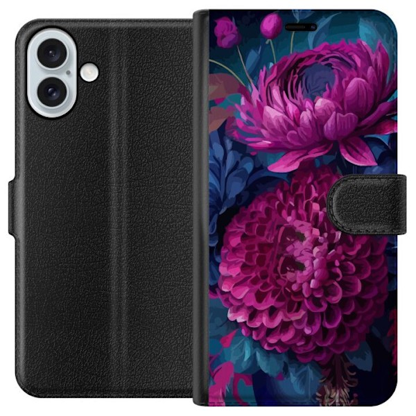 Apple iPhone 16 Plus Lompakkokotelo Blommor