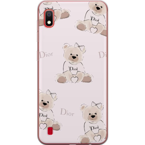 Samsung Galaxy A10 Gjennomsiktig deksel Teddy Dior Vibes - luksuriøs teddybjørn i motestil