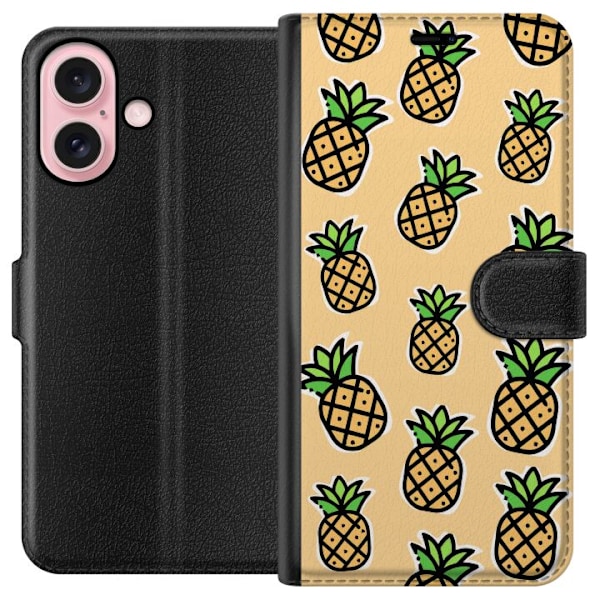 Apple iPhone 16 Tegnebogsetui Ananas Mønster