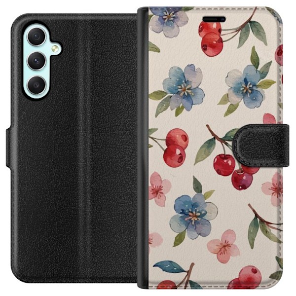 Samsung Galaxy A34 Tegnebogsetui Bær & Blomster - mønster me