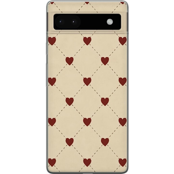 Google Pixel 6a Läpinäkyvä kuori Sydänverkko