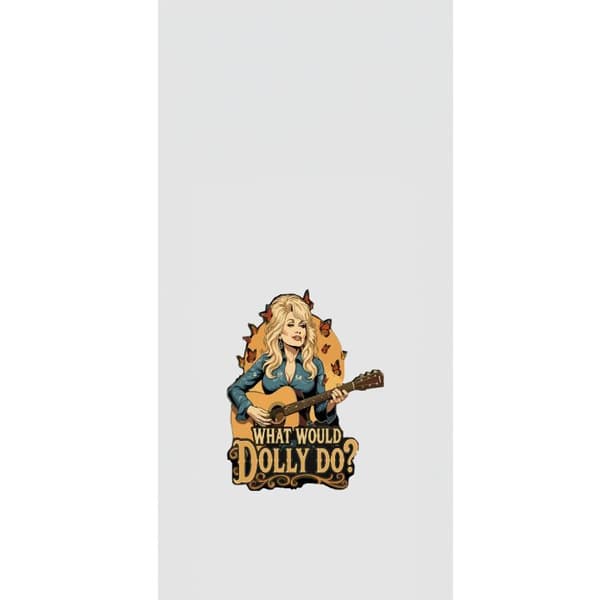 Yhteensopiva Lompakkokotelo Apple iPhone 13 Pro Dolly Parton med gitarr och fjärilar harmaa