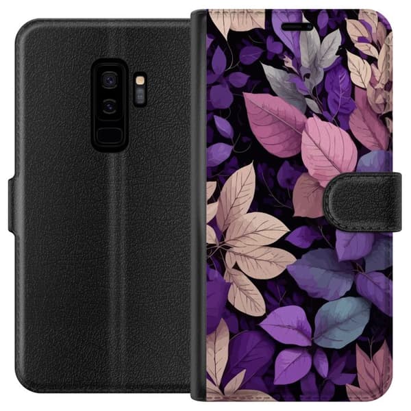 Kompatibelt Lommeboketui til Samsung Galaxy S9+ Lilla Blader