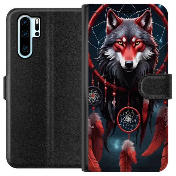 Kompatibel Tegnebogsetui til Huawei P30 Pro Ulven