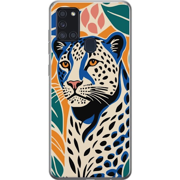 Samsung Galaxy A21s Gjennomsiktig deksel Majestetisk Leopard