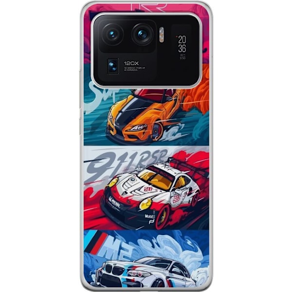 Xiaomi Mi 11 Ultra Läpinäkyvä kuori Nopeat Autot - Piirretty Kuvio Toiminnalla