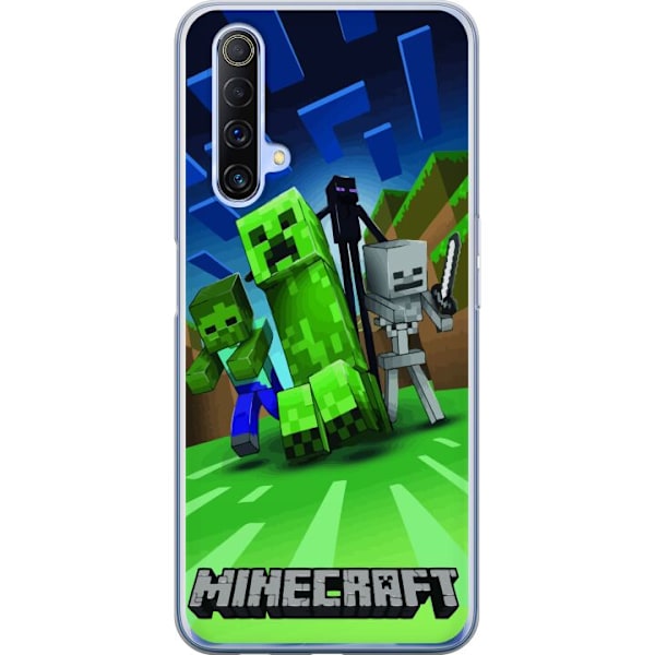 Realme X50 5G Läpinäkyvä kuori Minecraft Creeper mobilskal i klassisk grön pixelstil