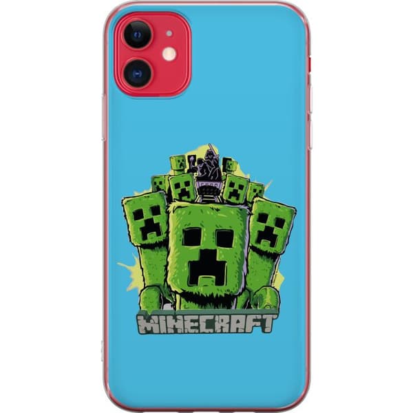 Kompatibelt Mobildeksel til Apple iPhone 11 Minecraft Creeper armégrønn creeper-illustrasjon i tegneseriestil, klassisk Minecraft-tema