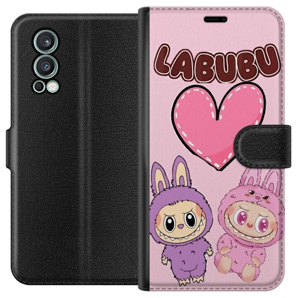 OnePlus Nord 2 5G Tegnebogsetui Labubu Pink Monster