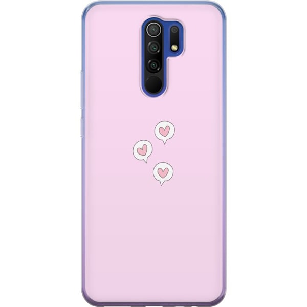 Xiaomi Redmi 9 Läpinäkyvä kuori Sydämet kuplissa