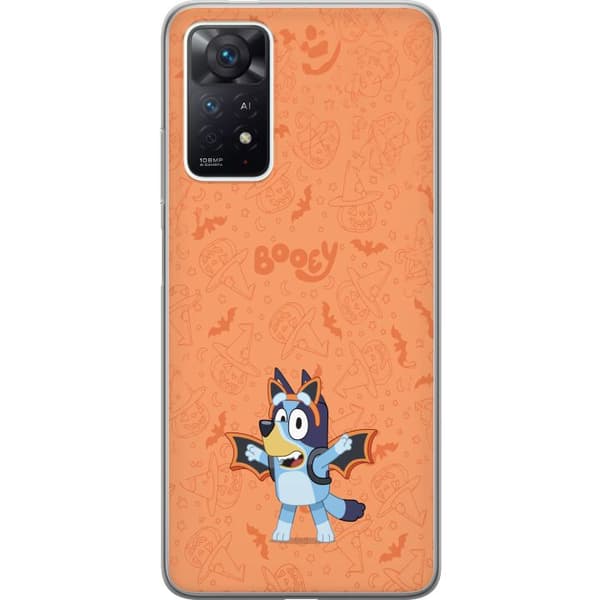Kompatibelt Mobildeksel til Xiaomi Redmi Note 11 Pro Bluey utkledd som flaggermus med Halloween-tema oransje