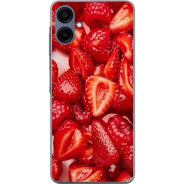 Samsung Galaxy A06 Läpinäkyvä kuori Mansikkakuviointi - makea motiivi kesäfiiliksellä