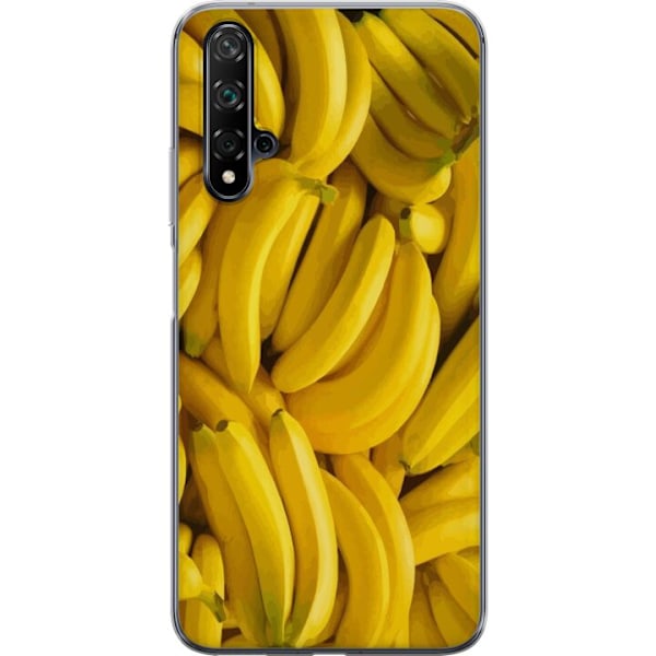 Huawei nova 5T Genomskinligt Skal Banana Pattern – lekfullt mönster med gula bananer