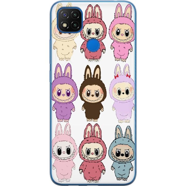Xiaomi Redmi 9C NFC Läpinäkyvä kuori Labubu Pink Monster -