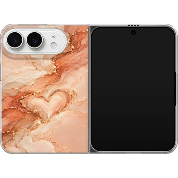 Kompatibelt Mobilskal till Apple iPhone Duo Persikomarmor orange