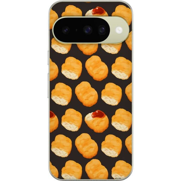 Kompatibelt Mobildeksel til Google Pixel 11 Mønster med sprø kyllingnuggets og ketchup brun