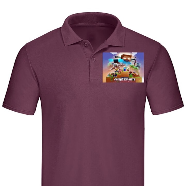 Poloshirt til Voksen | Elegant Poloshirt Minecraft Bordeaux Medium