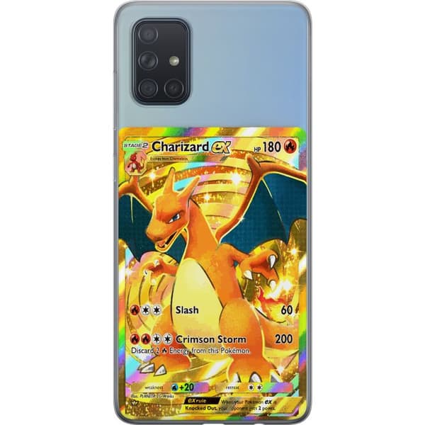 Kompatibelt Mobildeksel til Samsung Galaxy A71 GyllenCharizard EX samlerkort med regnbueeffekter gull