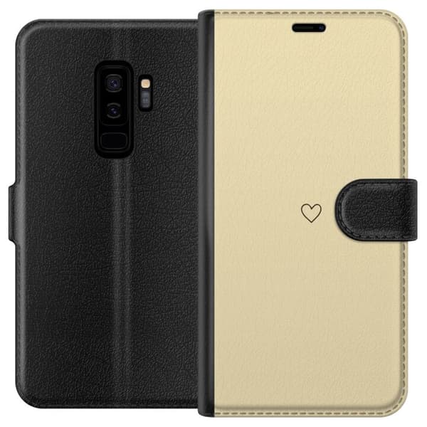Kompatibelt Lommeboketui til Samsung Galaxy S9+ Hjerte Gul