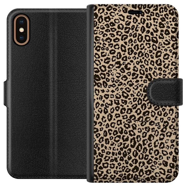 Apple iPhone X Lompakkokotelo Taite Leopardeista