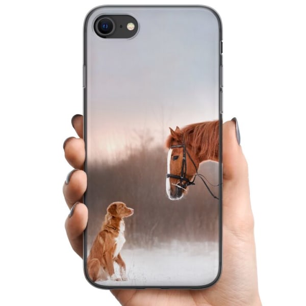 Apple iPhone 8 TPU Matkapuhelimen kuori Härkä & Koira