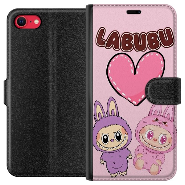 Apple iPhone 8 Tegnebogsetui Labubu Pink Monster