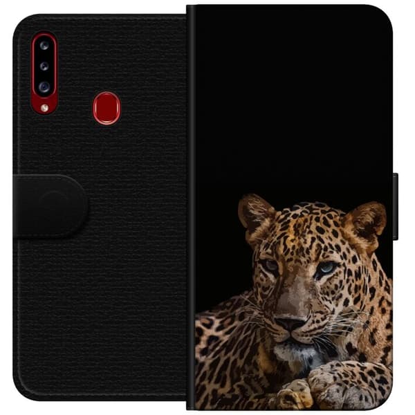 Yhteensopiva Lompakkokotelo Samsung Galaxy A20s Leopard