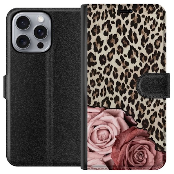 Apple iPhone 16 Pro Max Lommeboketui Leopards Rose