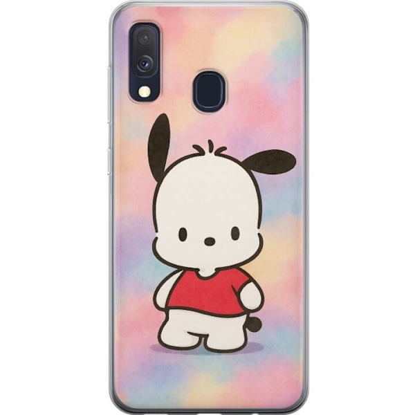 Samsung Galaxy A40 Genomskinligt Skal Kawaii Sanrio Pochacco