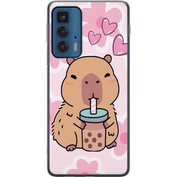 Motorola Edge 20 Pro Gjennomsiktig deksel Kawaii Capybara Hjer