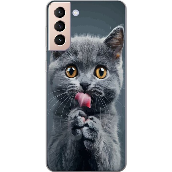 Samsung Galaxy S21 Gjennomsiktig deksel Katt