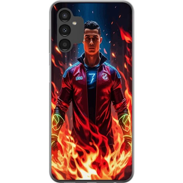 Samsung Galaxy A04s Genomskinligt Skal Ronaldo Inferno – fotbollshjälte i eldflammor