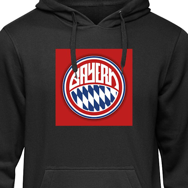Børne-Hoodie | Blød Hættetrøje til Børn FC Bayern München sort 12-13 År