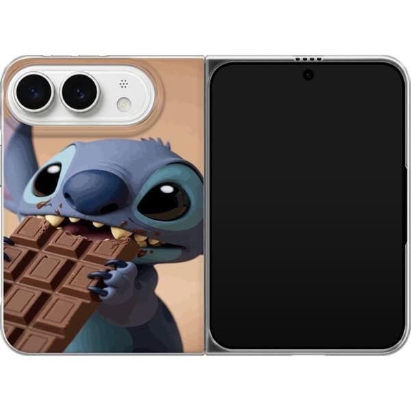 Kompatibelt Mobildeksel til Apple iPhone Duo Søtt blått romvesen som spiser en stor sjokoladeplate blå