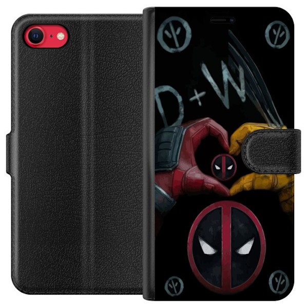 Apple iPhone 16e Plånboksfodral Deadpool & Wolverine Kärlek