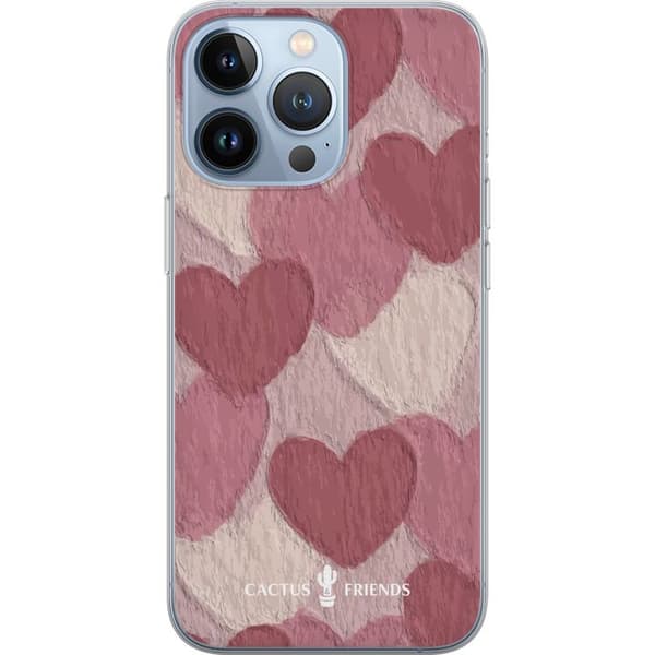 Kompatibelt Mobildeksel til Apple iPhone 13 Pro Cactus and Friends - Blush papirhjerter