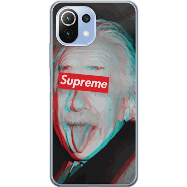 Xiaomi Mi 11 Lite Genomskinligt Skal Supreme Albert Einstein 3D Motiv Streetwear Design Populär Vetenskap Ikoniskt Grafiskt Urban Art
