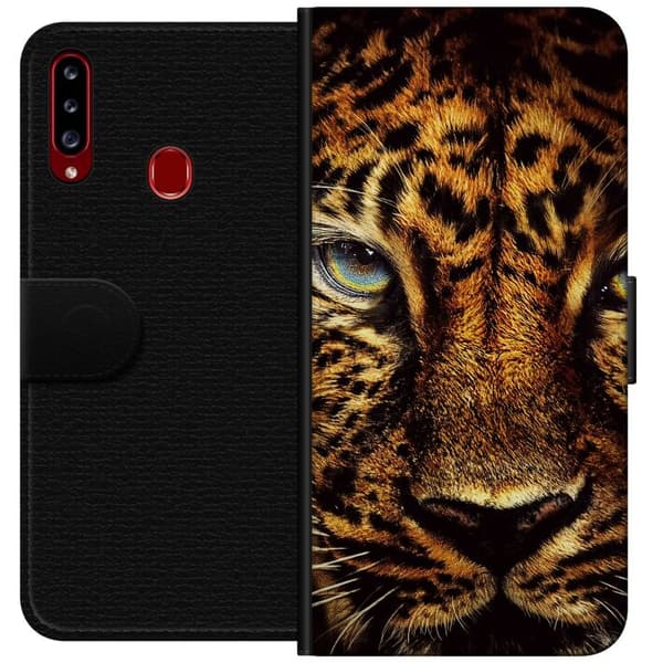 Kompatibelt Plånboksfodral till Samsung Galaxy A20s Leopard