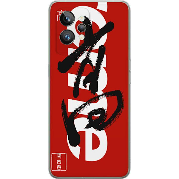 Realme GT2 Pro Läpinäkyvä kuori Supreme Punainen Graffiti Katupukeutuminen Suunnittelu Muotikuvake Trendikäs Graffiti Kuviointi Suosittu Urbaani K