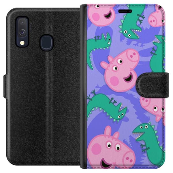Kompatibel Tegnebogsetui til Samsung Galaxy A40 Greta Gris