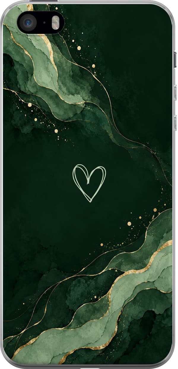 Kompatibelt Mobilskal till Apple iPhone SE (2016) Skogshjärta grön