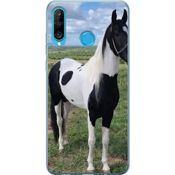 Huawei P30 lite Genomskinligt Skal Hästmagi – stiliserad häst i lugn färgskala