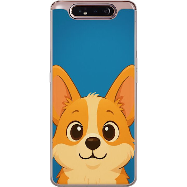 Samsung Galaxy A80 Läpinäkyvä kuori Hello Corgi